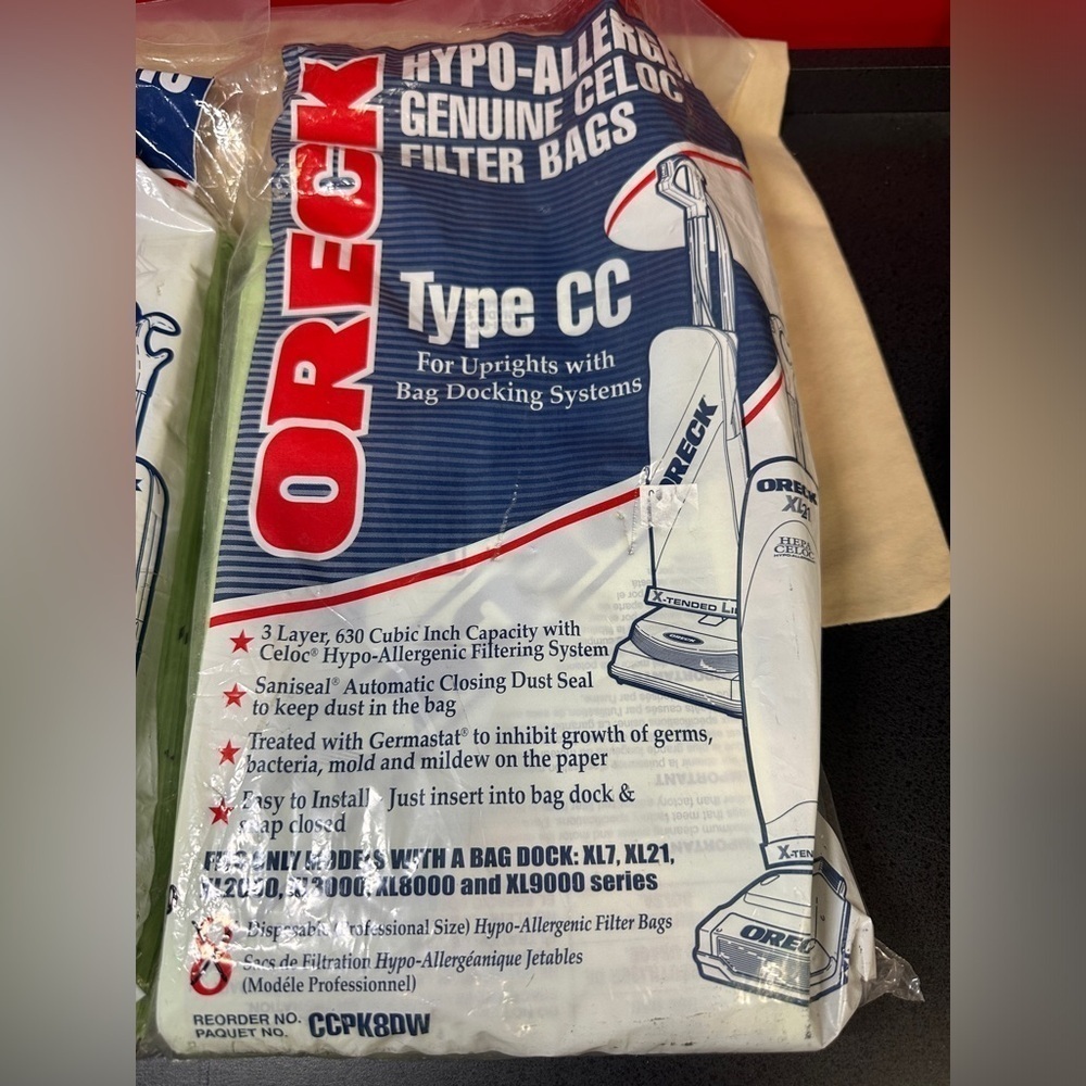 Lot of 16 Oreck CCPK8DW Type CC Filter Bags for Uprights with Bag Docking System
